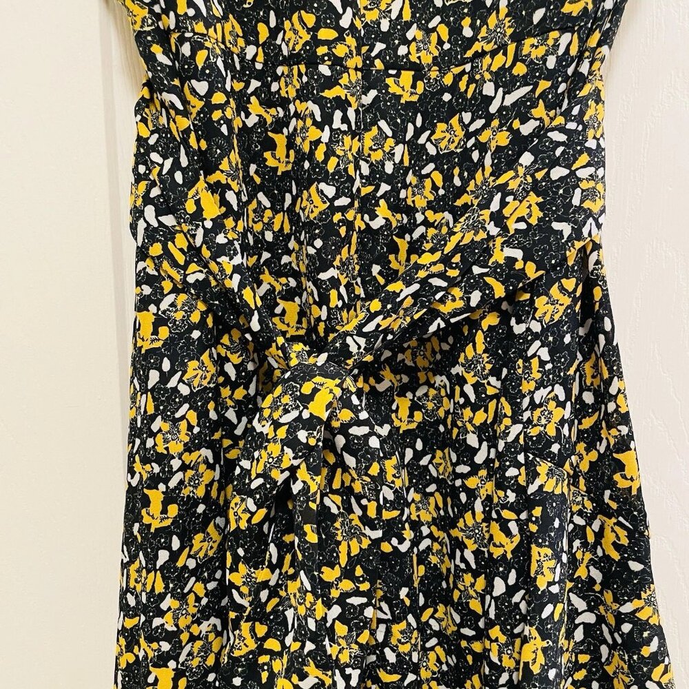 TOPSHOP Yellow & Black "Idol Ditsy" Flutter Sleeve Vneck Mini Tea Dress … - Picture 6 of 9